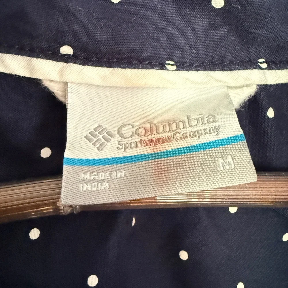 Columbia PFG Sportswear Vintage 90s Navy Hooded Rain Fishing Jacket M Gorpcore - Picture 3 of 10